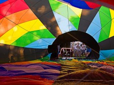 Hete lucht Ballon vlucht in Frankrijk